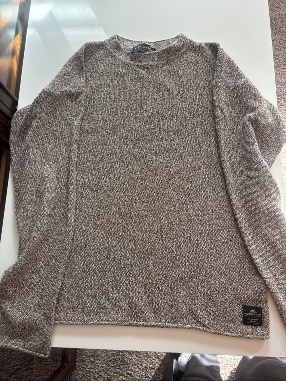Scotch & Soda Marled Brown Crewneck Sweater